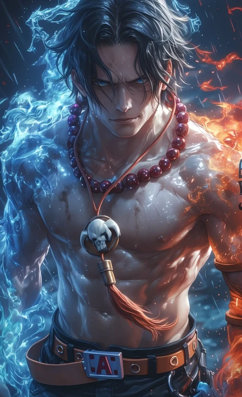 艾斯·冰火双缠之力 写实风航海王热血壁纸 超燃动漫壁纸