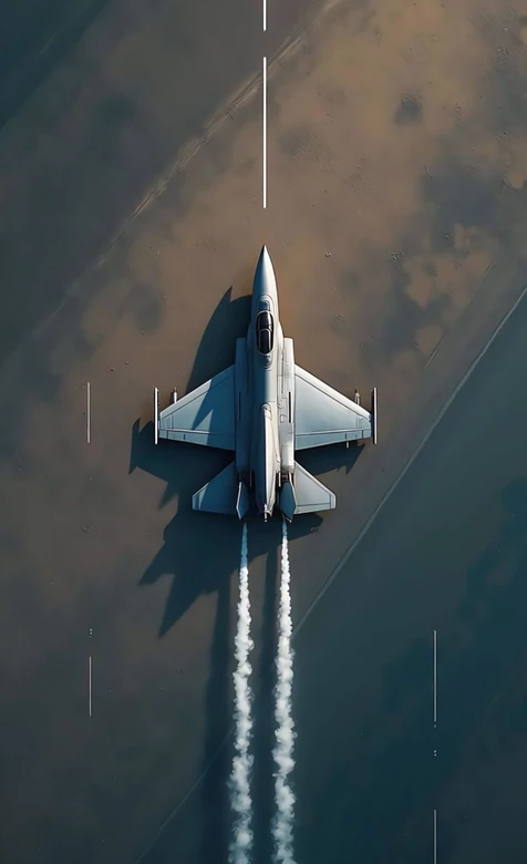 写实航拍银灰战斗机双尾烟疾驰地面 超震撼军事壁纸精选