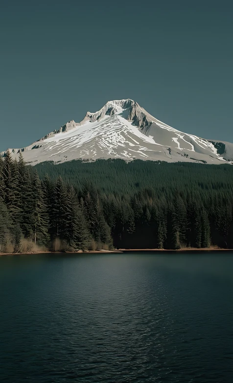 雪山林海映静湖·写实自然风光 纯净山野意境素材