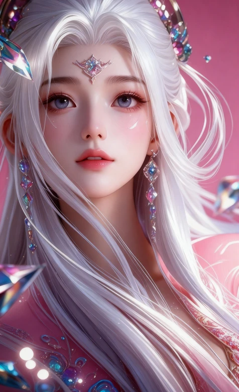 白发仙侠少女·水晶流光 二次元唯美超高清仙侠壁纸