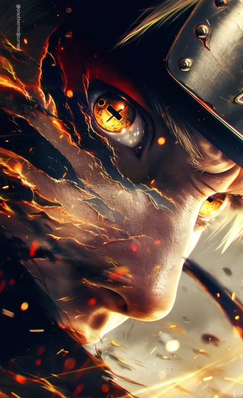 漩涡鸣人·火焰炸裂写实风 火影忍者超燃手机壁纸