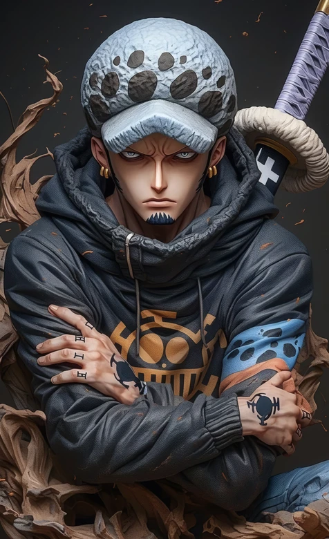 特拉法尔加·罗·持刀戴帽·写实霸气风·海贼王 动漫人物高清