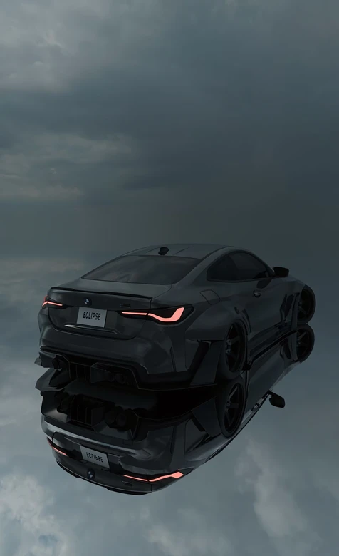 暗黑改装宝马Eclipse跑车 镜面阴沉天空 高质感汽车壁纸