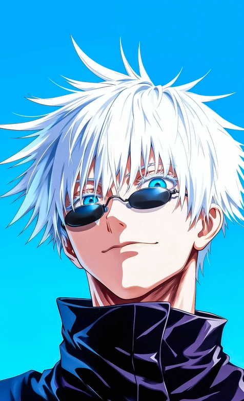 五条悟·六眼觉醒 白发墨镜潮酷男神 咒术回战二次元高清插画