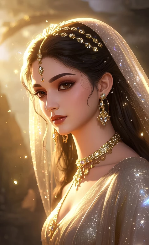 异域古典美人·鎏金纱幔珠宝造型·唯美古风头像