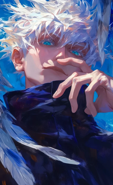 五条悟·白发蓝眼 咒术回战二次元唯美插画 高人气动漫角色