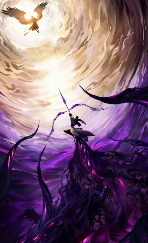 帅哥剑侠持紫剑破暗迎光·国风玄幻暗黑风 热血手机壁纸