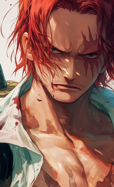 香克斯·激战伤痕·海贼王写实风热血动漫角色