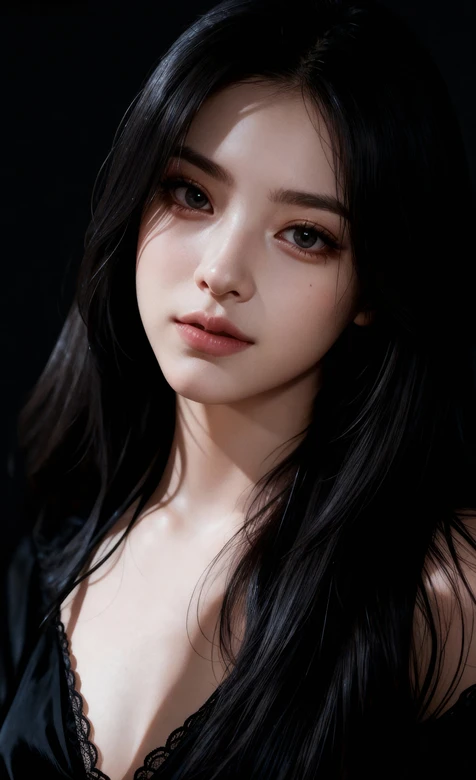 长发黑衣女子·暗黑唯美风·冷艳肖像高人气手机壁纸