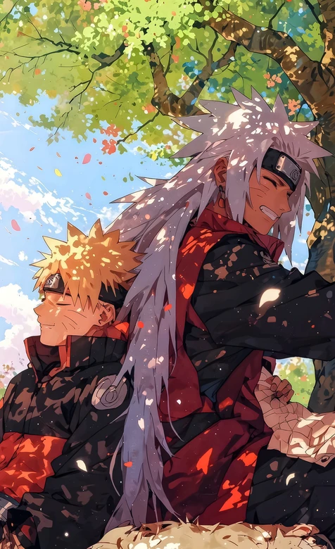 漩涡鸣人&自来也 火影忍者唯美二次元动漫壁纸