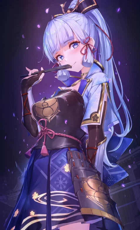 神里绫华·持筷和风装 原神二次元唯美壁纸（原神角色壁纸）