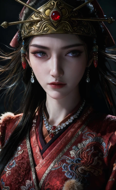 《凡人修仙传》角色·石蝶·红装华贵龙纹 国风写实古风热血手机壁纸