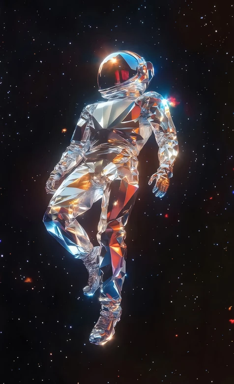 钻石质感宇航员·炫彩科幻风 超现实宇宙手机壁纸