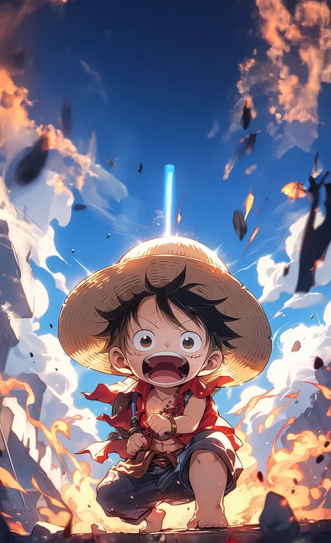 童年蒙奇·D·路飞·草帽 海贼王热血冒险手机壁纸