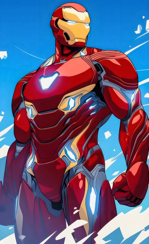 钢铁侠·纳米战甲 动漫风漫威热血手机壁纸