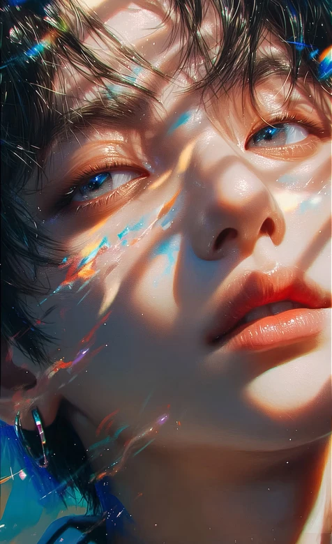 帅哥·光影炫彩写实风艺术创作 高质感氛围感手机壁纸