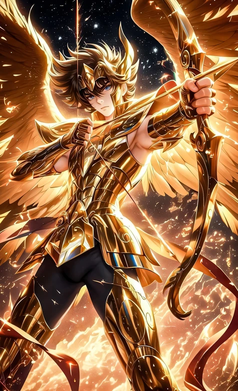 射手座黄金圣斗士·圣衣弓箭展翅 二次元圣斗士星矢热血手机壁纸