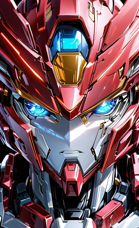 红色机甲头部·二次元科幻机械风 热血机甲壁纸
