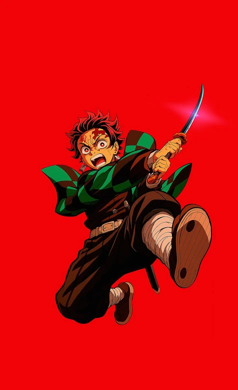 炭治郎·日轮刀战姿 日系热血《鬼灭之刃》手机壁纸