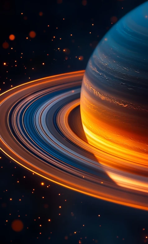 环带巨行星·科幻唯美风 宇宙光斑背景手机壁纸