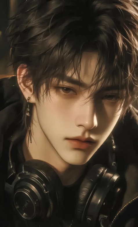 潮酷帅哥（耳饰+耳机）·写实风 热门男生系壁纸