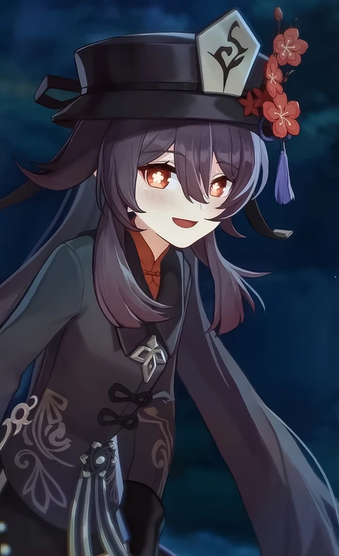 胡桃·梅花帽檐下的朱砂眼 原神二次元国风角色插画 高清桌面