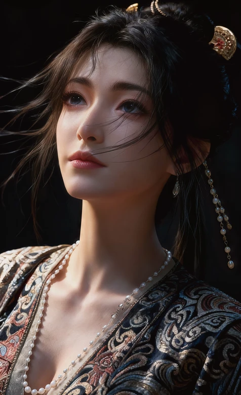 仰头杀慕沛灵·鬓边珠饰摇曳国风写真 高质感古风人物壁纸