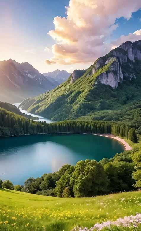 山湖花海·唯美写实风 自然秘境风景手机壁纸