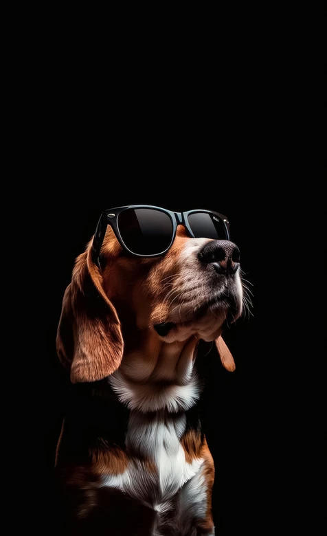 戴墨镜的比格犬·时尚酷炫风·高清无水印