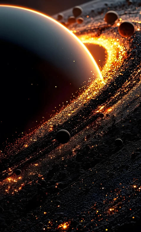 行星环·璀璨星火 科幻暗黑风超现实宇宙手机壁纸
