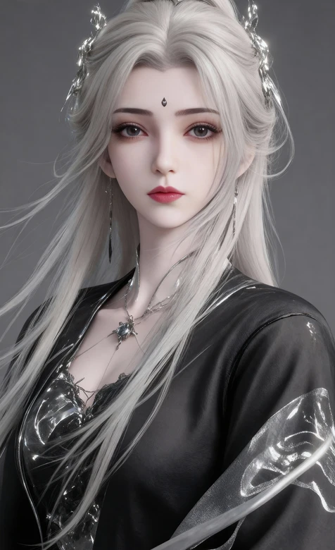 银发李慕婉·暗黑国风写实风 高质感手机壁纸