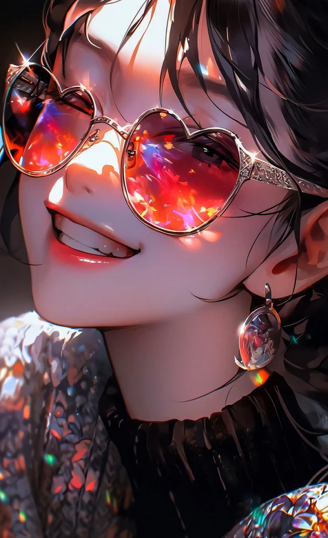 二次元少女·心形眼镜炫彩光影 唯美风高人气手机壁纸