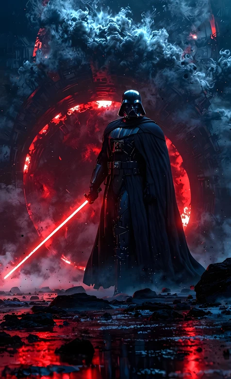 达斯·维达·光剑出鞘 暗黑科幻风 星球大战 高燃壁纸