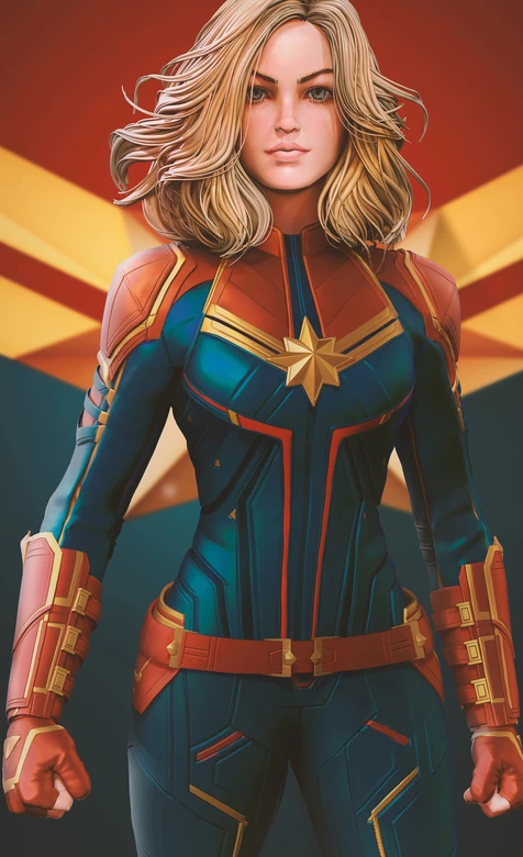 惊奇队长·卡罗尔丹弗斯 写实风漫威战衣壁纸 超英热血背景