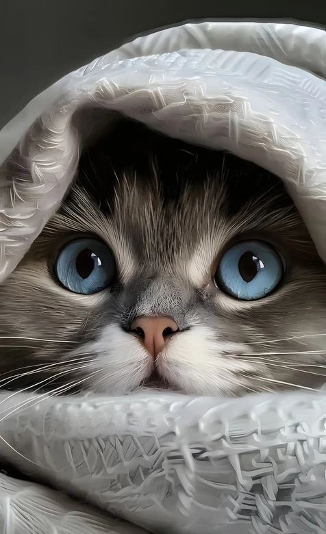 蓝眼猫咪·写实治愈风 超萌宠物手机壁纸