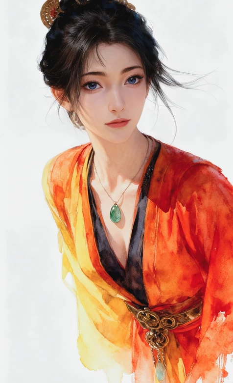 慕沛灵·红衣绿佩 国风水彩唯美古风手机壁纸