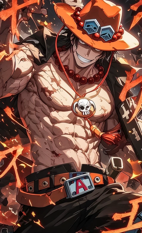 波特卡斯·D·艾斯·火焰炸裂 海贼王热血动漫手机壁纸