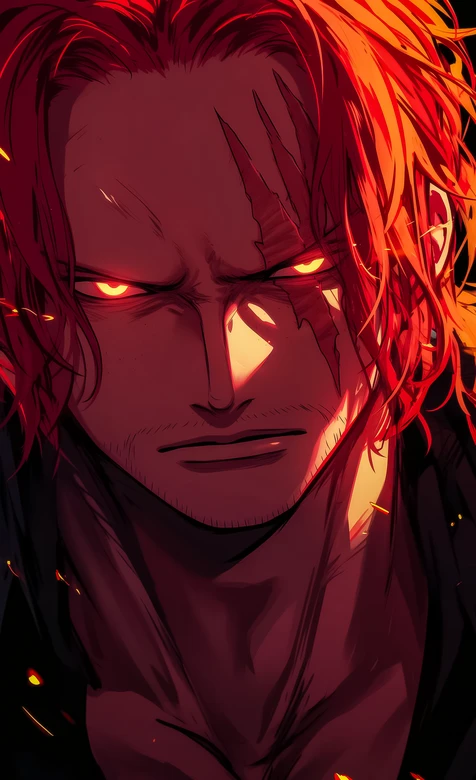 香克斯·红发伤疤红眼 暗黑热血风 海贼王动漫超燃手机壁纸