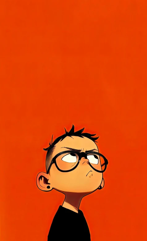 傲娇眼镜男孩·潮酷插画风 潮流个性手机壁纸
