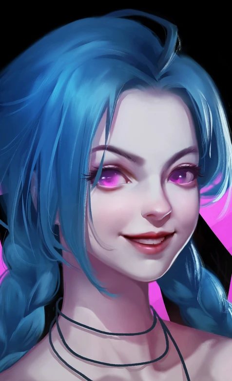 金克丝·蓝发双辫紫眸 英雄联盟写实风游戏壁纸