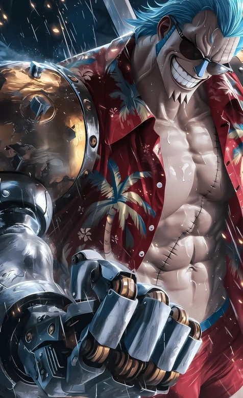 弗兰奇·机械臂花衬衫 海贼王写实风超燃动漫壁纸