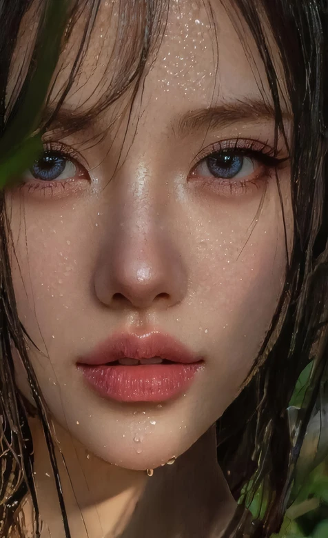 湿发少女·水珠清新写实风热门手机壁纸