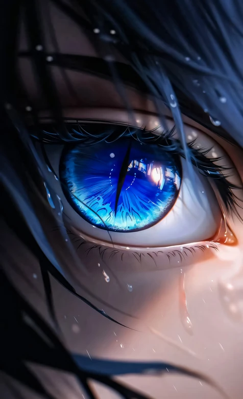 动漫人物竖瞳蓝眸特写·唯美写实风手机壁纸