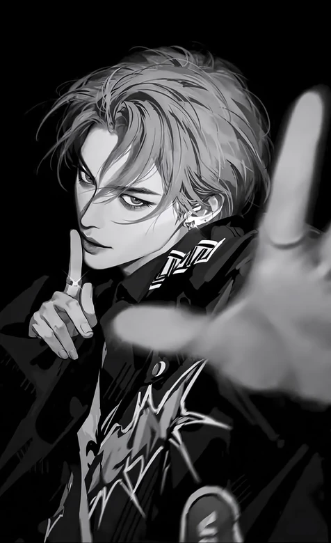 暗黑手绘潮流帅哥·酷帅指尖姿态 手机壁纸精选