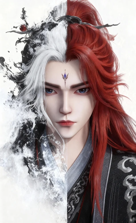 古风帅哥·王林·双白发红国漫墨韵 超火竖屏壁纸