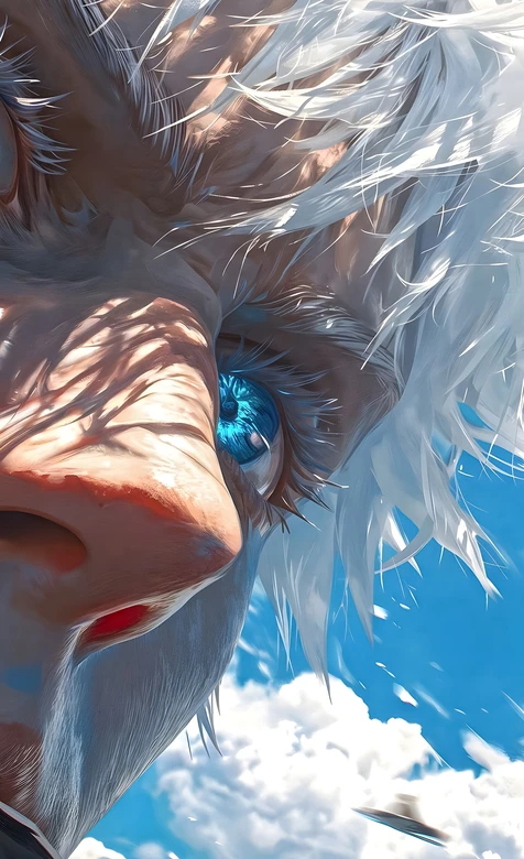 五条悟·白发蓝眼 写实渲染风 咒术回战 动漫壁纸 高质感竖屏