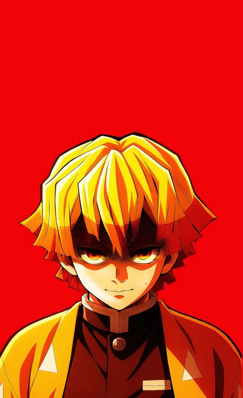 我妻善逸·眼神锐利 日漫《鬼灭之刃》热血风手机壁纸