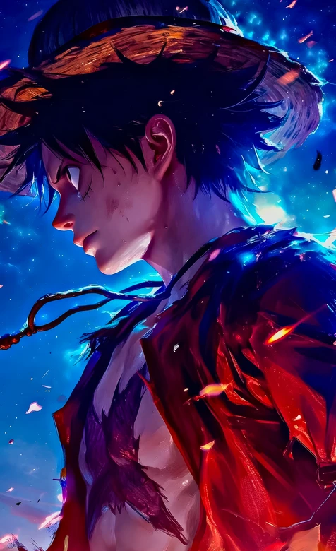 蒙奇·D·路飞·草帽燃焰 炫彩动漫 航海王热血手机壁纸