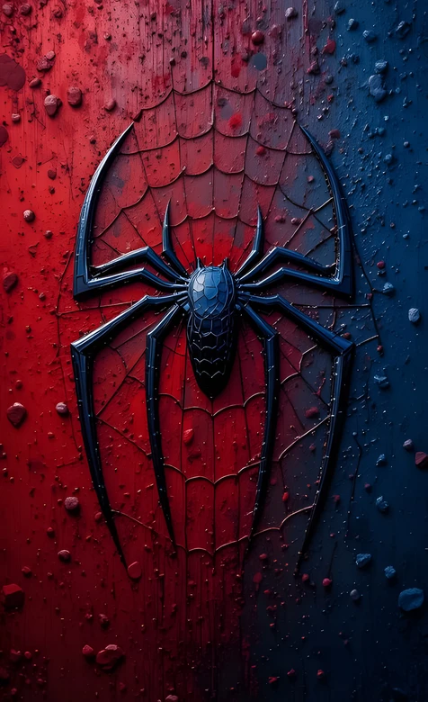 蜘蛛侠蜘蛛标志 暗黑写实风 漫威超英主题手机壁纸