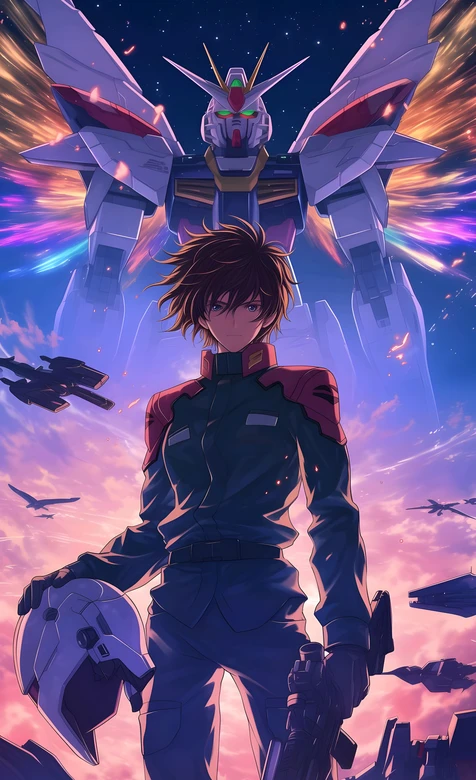 基拉·大和·坚毅持枪 机动战士高达SEED 二次元唯美热血机甲壁纸